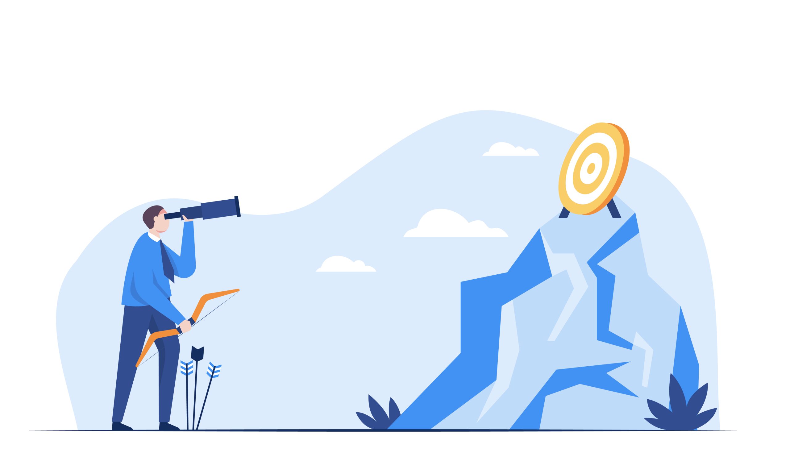 Businessman looking at camera at target It’s like a business loo